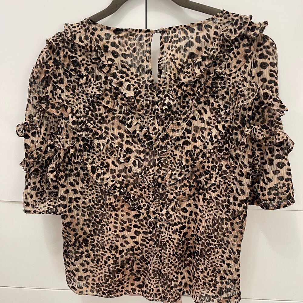 Rebecca Taylor Ruffle Silk Blend Top